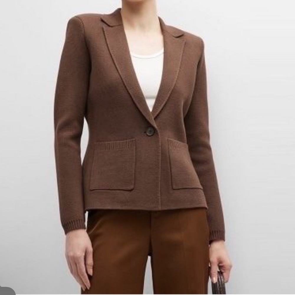L'Agence Lacey Brown Knit Blazer